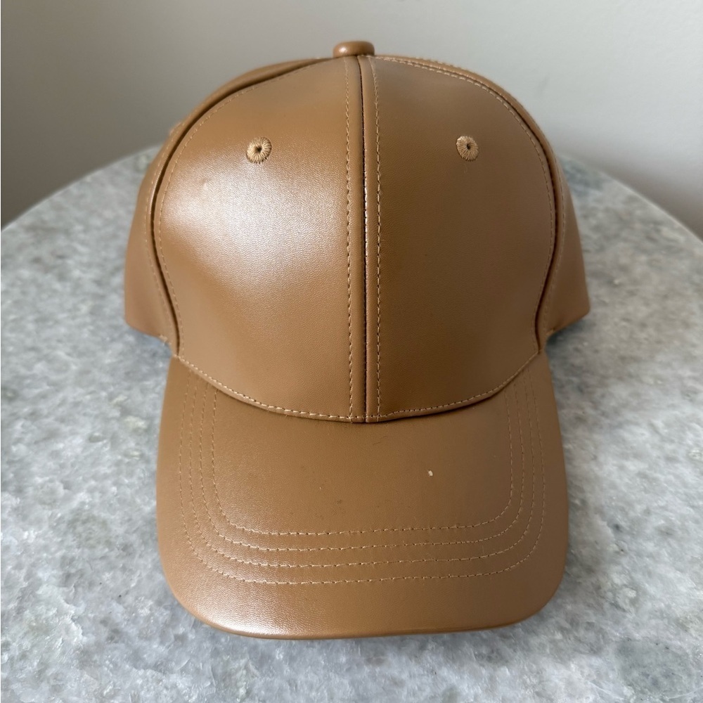 Brown Polyurethane Baseball Cap - Picture 3 of 5
